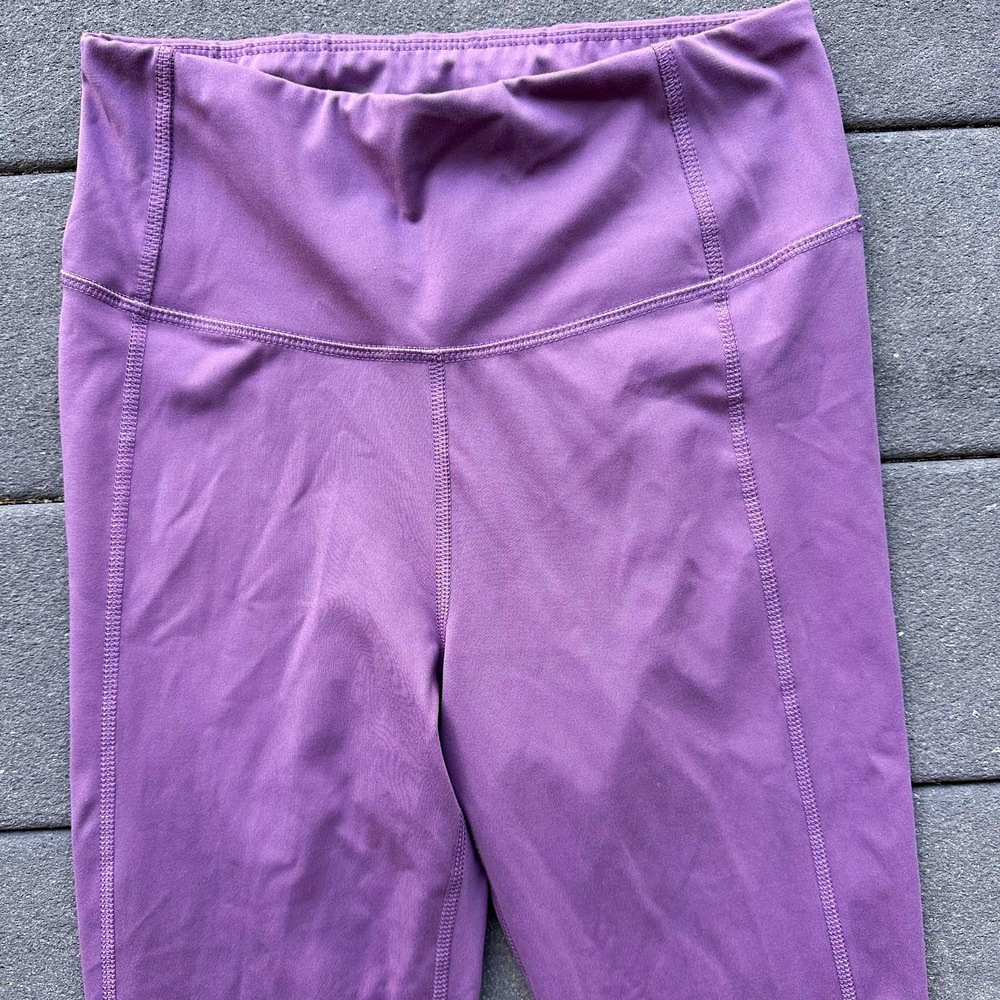 All in Motion Women's High Rise Ankle Leggings Purple Stretch Pockets S